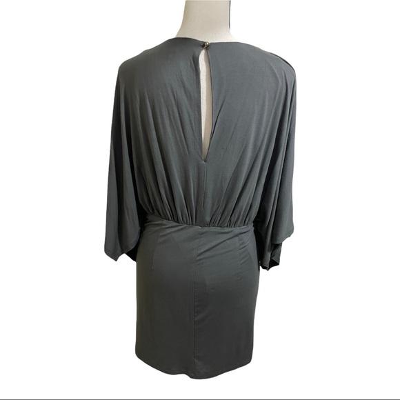 Lulus mini grey handkerchief style sleeves dress bell sleeves size Medium - Picture 7 of 8
